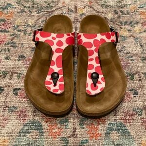 Birkenstock Gizeh Two Tone Dots Sz 39 Ltd Ed Like New!